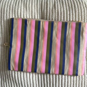 NWT BAGGU Flat Go Pouch Candy Stripe